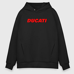 Толстовка оверсайз мужская Ducati - красный градиент, цвет: черный