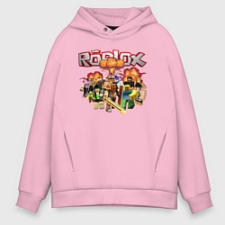 Мужское худи оверсайз Роблокс на фоне взрыва roblox