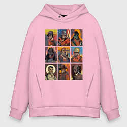 Мужское худи оверсайз Team fortress 2 - портреты персонажей