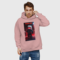 Толстовка оверсайз мужская Roblox red style, цвет: пыльно-розовый — фото 2