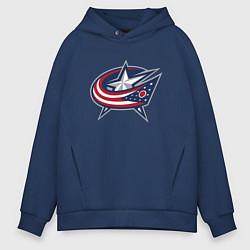 Мужское худи оверсайз Columbus blue jackets - hockey team - emblem