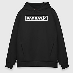 Толстовка оверсайз мужская Payday 3 logo, цвет: черный