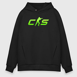 Мужское худи оверсайз CS2 green logo