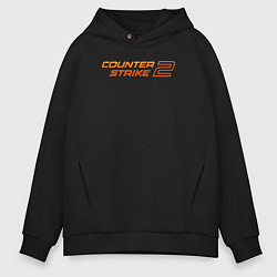 Мужское худи оверсайз Counter strike 2 orange logo