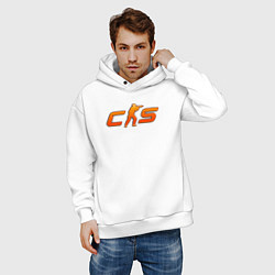 Толстовка оверсайз мужская CS 2 orange logo, цвет: белый — фото 2