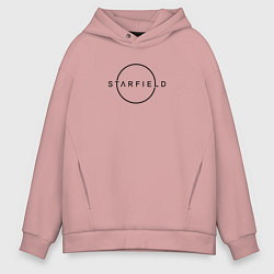 Толстовка оверсайз мужская Starfield лого черный, цвет: пыльно-розовый