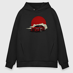 Толстовка оверсайз мужская Mitsubishi Evo 8, цвет: черный