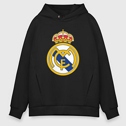 Толстовка оверсайз мужская Real madrid fc sport, цвет: черный