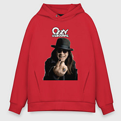 Толстовка оверсайз мужская Ozzy Osbourne fist, цвет: красный