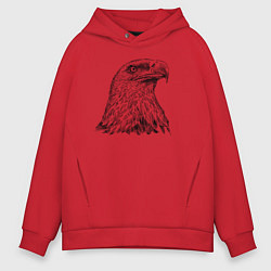 Толстовка оверсайз мужская Орёл в профиль, цвет: красный