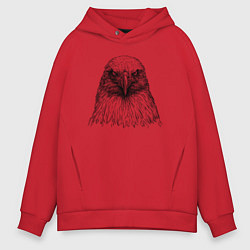Толстовка оверсайз мужская Орёл анфас, цвет: красный