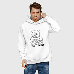 Толстовка оверсайз мужская Мишка из СССР, цвет: белый — фото 2