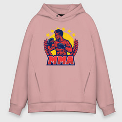 Толстовка оверсайз мужская Боец MMA, цвет: пыльно-розовый
