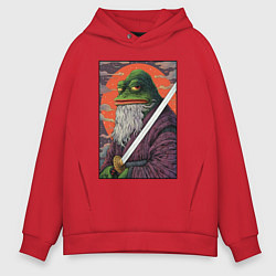 Толстовка оверсайз мужская Pepe samurai, цвет: красный