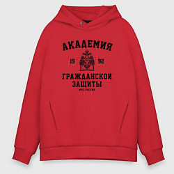 Толстовка оверсайз мужская АГЗ - Академия Гражданской Защиты МЧС России, цвет: красный