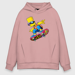 Мужское худи оверсайз Bart Simpson on a skateboard - extreme