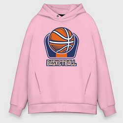 Толстовка оверсайз мужская Style basketball, цвет: светло-розовый