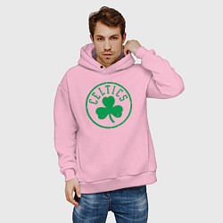 Толстовка оверсайз мужская Boston Celtics clover, цвет: светло-розовый — фото 2