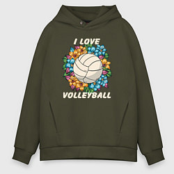 Мужское худи оверсайз I love volleyball