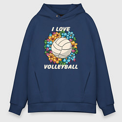 Мужское худи оверсайз I love volleyball