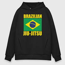 Толстовка оверсайз мужская Brazilian jiu-jitsu, цвет: черный