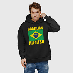 Толстовка оверсайз мужская Brazilian jiu-jitsu, цвет: черный — фото 2
