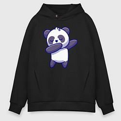 Толстовка оверсайз мужская Dabbing panda, цвет: черный