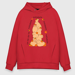 Толстовка оверсайз мужская Гора капибара, цвет: красный