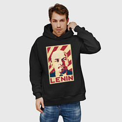 Толстовка оверсайз мужская Vladimir Lenin, цвет: черный — фото 2