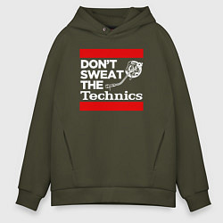 Толстовка оверсайз мужская Dont sweat the Technics, цвет: хаки