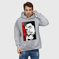 Толстовка оверсайз мужская Эрнесто Че - Гевара, цвет: меланж — фото 2