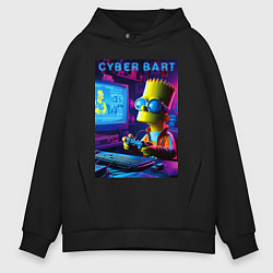 Мужское худи оверсайз Cyber Bart is an avid gamer