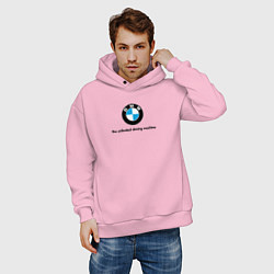 Толстовка оверсайз мужская BMW the unlimited driving machine, цвет: светло-розовый — фото 2