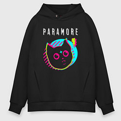 Мужское худи оверсайз Paramore rock star cat