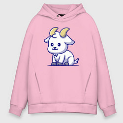 Толстовка оверсайз мужская Козлёнок, цвет: светло-розовый
