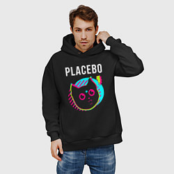 Толстовка оверсайз мужская Placebo rock star cat, цвет: черный — фото 2