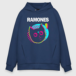 Мужское худи оверсайз Ramones rock star cat