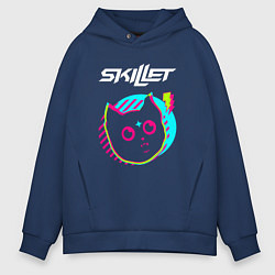 Мужское худи оверсайз Skillet rock star cat