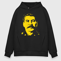 Толстовка оверсайз мужская Yellow Stalin, цвет: черный