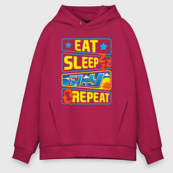 Мужское худи оверсайз Eat sleep fly