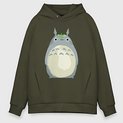 Толстовка оверсайз мужская Neighbor Totoro, цвет: хаки