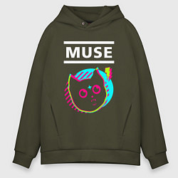 Мужское худи оверсайз Muse rock star cat