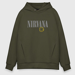 Мужское худи оверсайз Nirvana logo smile