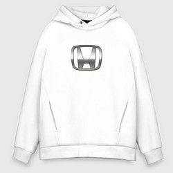 Толстовка оверсайз мужская Honda logo auto grey, цвет: белый