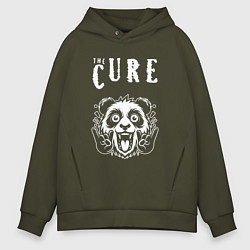 Толстовка оверсайз мужская The Cure rock panda, цвет: хаки