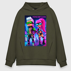 Мужское худи оверсайз Barbie and Ken - Minecraft 2099 ai art collaborati