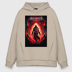 Мужское худи оверсайз Assassins creed свозь пламя