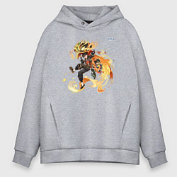 Толстовка оверсайз мужская Ип Ка Мин из Геншин Импакт, цвет: меланж