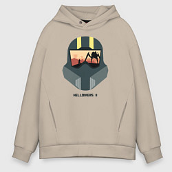 Мужское худи оверсайз Helldivers: Paratrooper Helmet