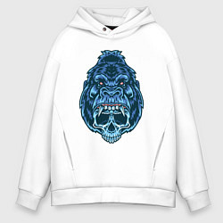 Толстовка оверсайз мужская Angry gorilla, цвет: белый